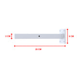 20cm Floating Shelf Brackets Industrial Metal Shelving Supports 4-Pack - White - Extra Image