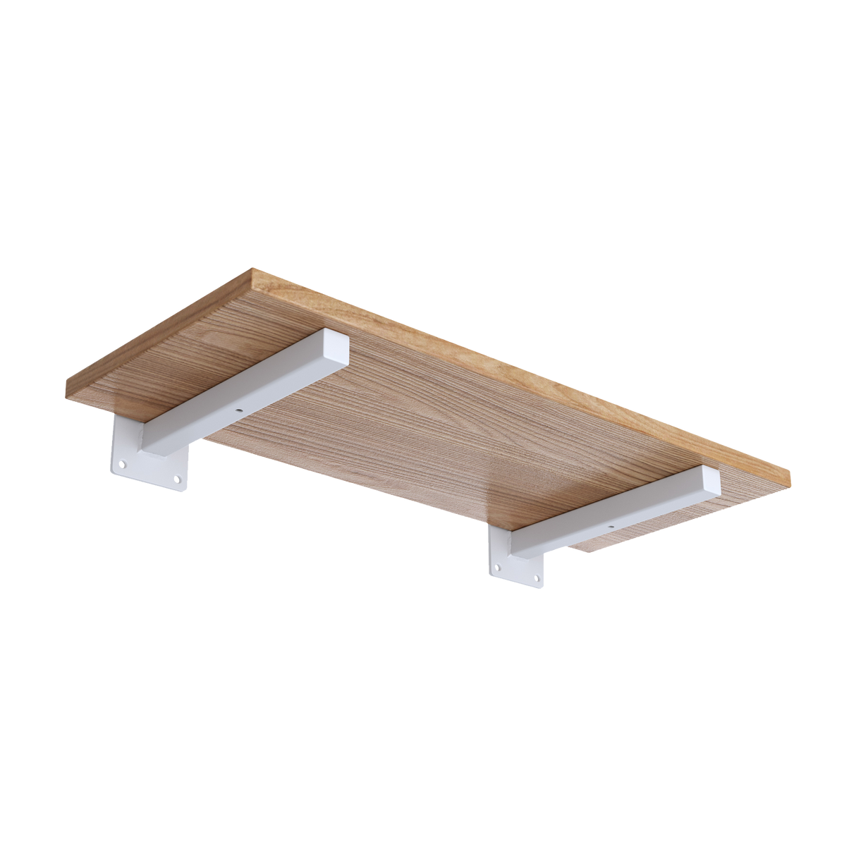 20cm Floating Shelf Brackets Industrial Metal Shelving Supports 4-Pack - White