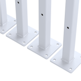 20cm Floating Shelf Brackets Industrial Metal Shelving Supports 4-Pack - White - Rear View