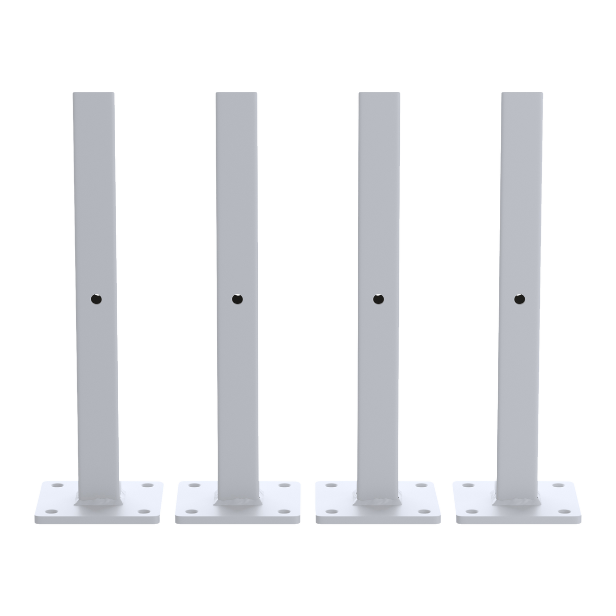 20cm Floating Shelf Brackets Industrial Metal Shelving Supports 4-Pack - White
