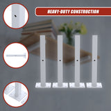 20cm Floating Shelf Brackets Industrial Metal Shelving Supports 4-Pack - White