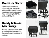 Black Fire Pit Square Log Patio Garden Heater Outdoor Table Top BBQ Camping - Side View