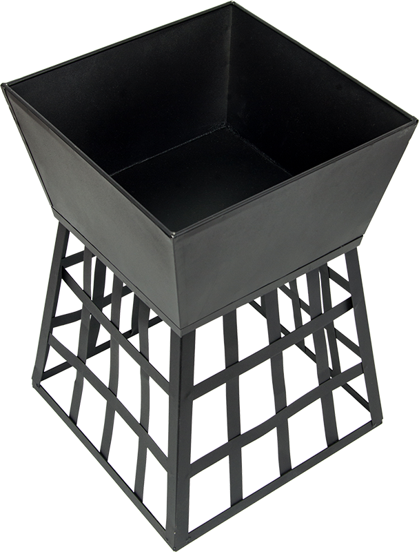 Black Fire Pit Square Log Patio Garden Heater Outdoor Table Top BBQ Camping