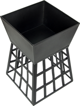 Black Fire Pit Square Log Patio Garden Heater Outdoor Table Top BBQ Camping - Top-Down View