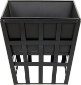 Black Fire Pit Square Log Patio Garden Heater Outdoor Table Top BBQ Camping
