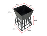 Black Fire Pit Square Log Patio Garden Heater Outdoor Table Top BBQ Camping - Low Angle