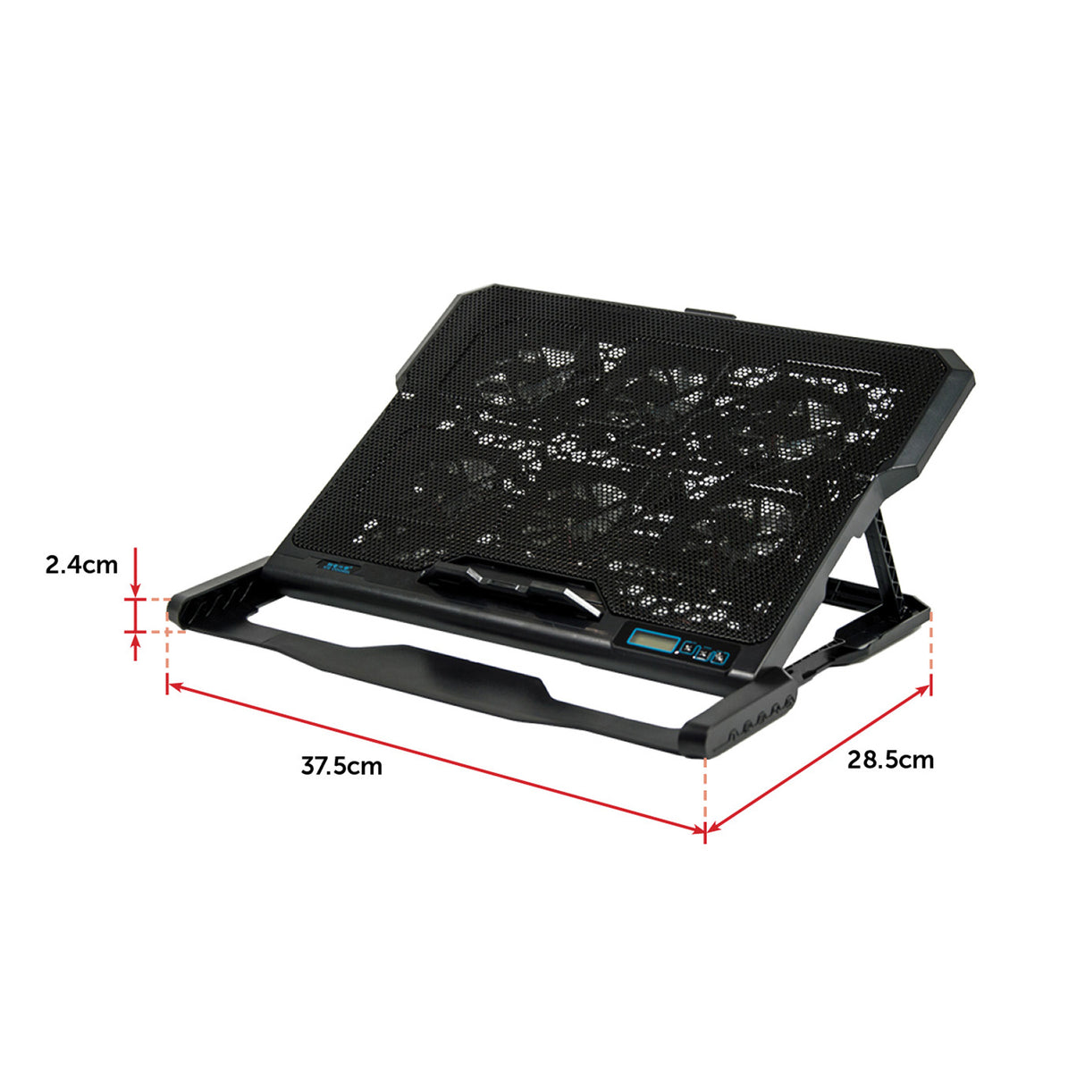 Laptop Cooling Pad with Adjustable Fan Stand &ndash; Fits 11" to 17" Notebooks