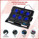 Laptop Cooling Pad with Adjustable Fan Stand &ndash; Fits 11