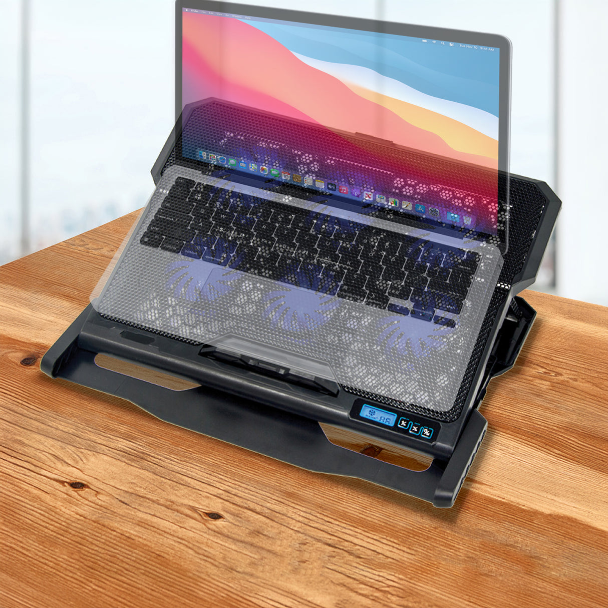 Laptop Cooling Pad with Adjustable Fan Stand &ndash; Fits 11" to 17" Notebooks