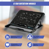 Laptop Cooling Pad with Adjustable Fan Stand &ndash; Fits 11