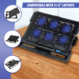 Laptop Cooling Pad with Adjustable Fan Stand &ndash; Fits 11