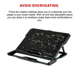 Laptop Cooling Pad with Adjustable Fan Stand &ndash; Fits 11