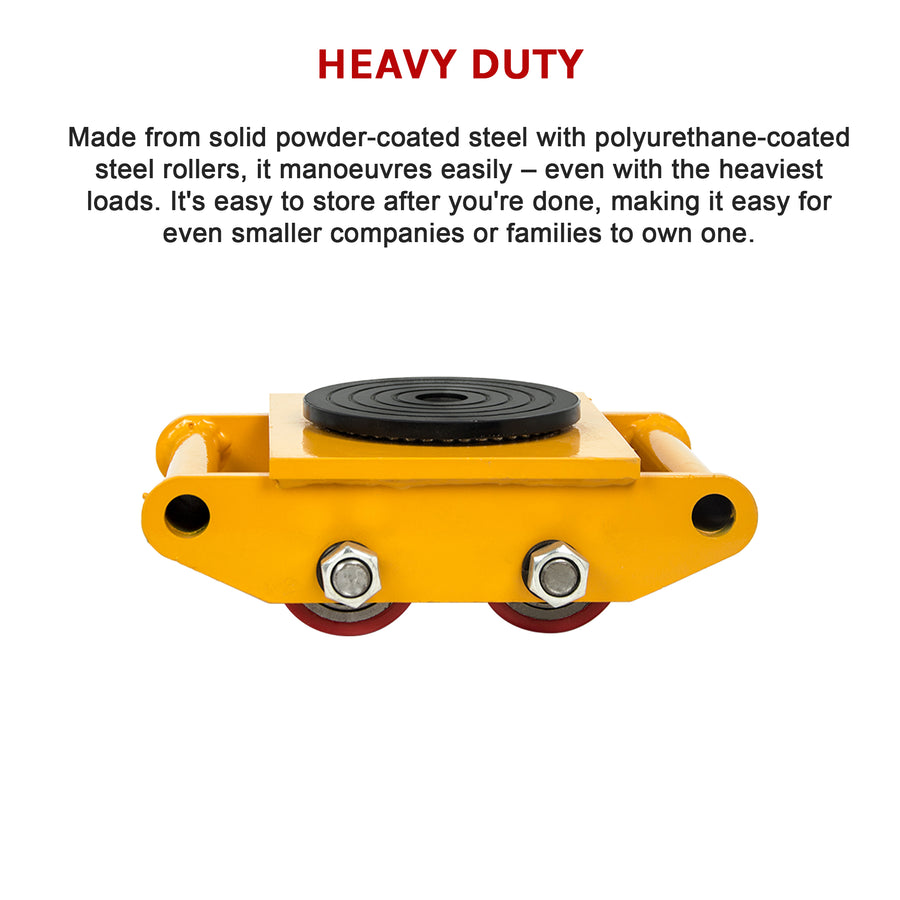 Heavy Duty Machine Dolly Skate Machinery Roller Mover Cargo Trolley 6T