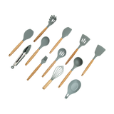 13x Kitchen Utensils for Cooking Baking Silicone Set - 45-Degree Angle