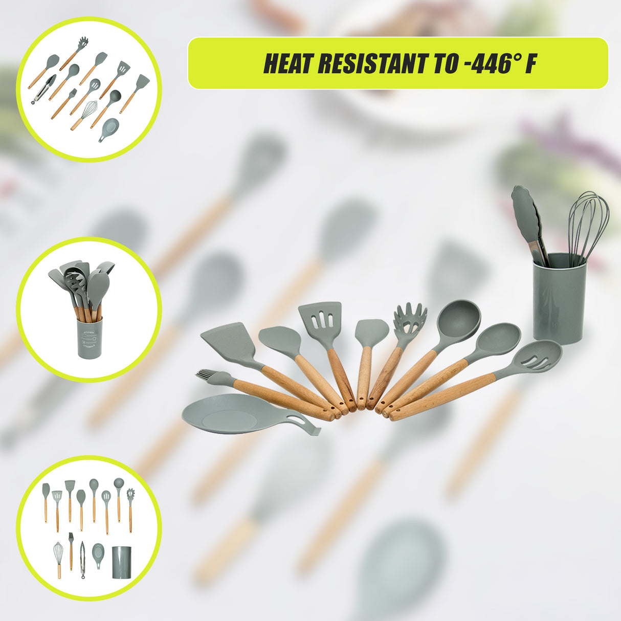 13x Kitchen Utensils for Cooking Baking Silicone Set
