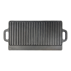 46x22 cm Cast Iron Reversible Griddle Plate BBQ Hob Cooking Grill Pan