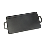 46x22 cm Cast Iron Reversible Griddle Plate BBQ Hob Cooking Grill Pan