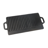 46x22 cm Cast Iron Reversible Griddle Plate BBQ Hob Cooking Grill Pan - Rear View