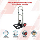 100kg Trolley Folding Hand Truck Sack Barrow - Front View