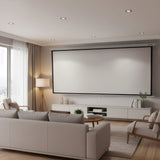100 Inch 16:9 Manual Pull Down Outdoor Projector Projection Screen Theater Movie - Front View