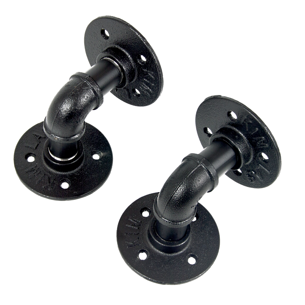 Industrial Black Iron Pipe Bracket Wall Mounted Floating Shelf - Set of 2