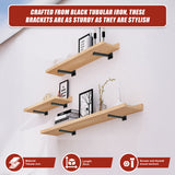 20cm Floating Shelf Brackets Industrial Metal Shelving Supports 4-Pack - Extra Image