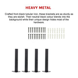 20cm Floating Shelf Brackets Industrial Metal Shelving Supports 4-Pack