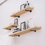 20cm Floating Shelf Brackets Industrial Metal Shelving Supports 4-Pack - Rear View