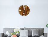 Glow In Dark Wall Clock Luminous Quartz Quiet Wooden Home Decor 30cm