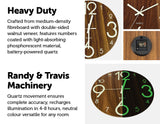 Glow In Dark Wall Clock Luminous Quartz Quiet Wooden Home Decor 30cm