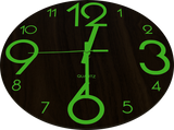 Glow In Dark Wall Clock Luminous Quartz Quiet Wooden Home Decor 30cm - Low Angle