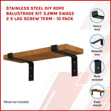 Floating Wall Shelf Brackets Heavy Duty Rustic Industrial 4-Pack - Front View