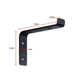 Floating Wall Shelf Brackets Heavy Duty Rustic Industrial 4-Pack - Rear View