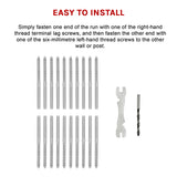 Stainless Steel DIY Rope Balustrade Kit 3.2mm Swage 2 x Lag Screw Term - 10 pack - Extra Image