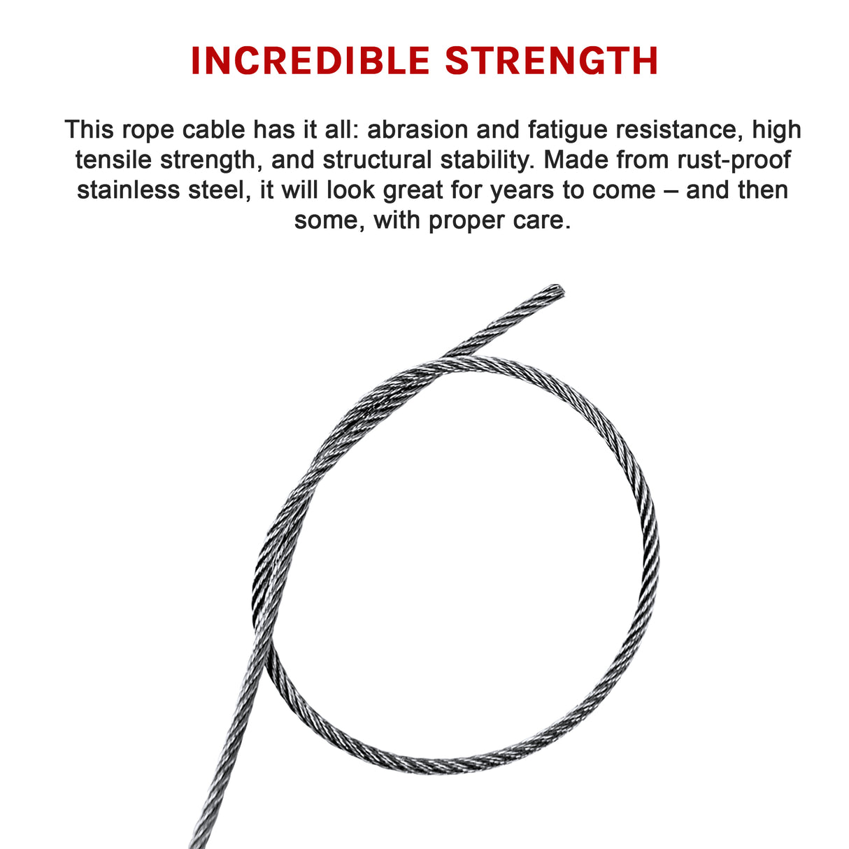 50M 316 Marine Stainless Steel Wire Rope Cable Decking Balustrade Rigging 7x19 4mm