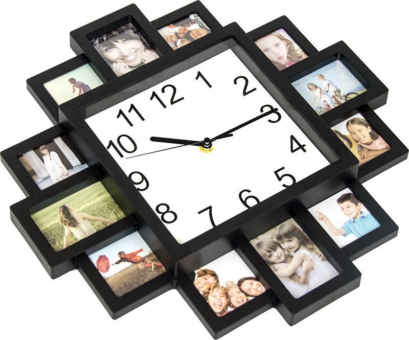 Photo Frame Clock Picture Collage 12Picture Display Photowall