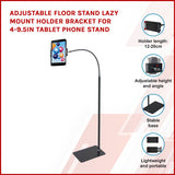 Adjustable Floor Stand Lazy Mount Holder Bracket For 4-9.5in Tablet Phone Stand - Front View