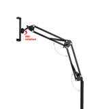 Hands Free Floor Stand Adjustable Bed Clip Holder For Tablet iPad iPhone Switch - Low Angle