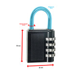 X2 Combination Padlock 4-Digit Outdoor Weatherproof Security School Lock Travel - Close-Up Angle