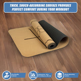 Natural Cork TPE Yoga Mat Sports Eco Friendly Exercise Fitness Gym Pilates - Extra Image