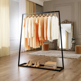 Commercial Clothing Garment Rack Retail Shop Black - Front View