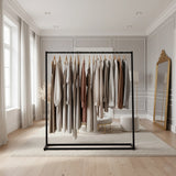 Commercial Clothing Garment Rack Retail Shop Black - Side View