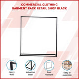 Commercial Clothing Garment Rack Retail Shop Black - Rear View