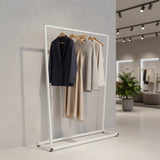 Commercial Clothing Garment Rack Retail Shop White - Side View