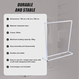 Commercial Clothing Garment Rack Retail Shop White - Top-Down View