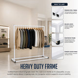 Commercial Clothing Garment Rack Retail Shop White - Rear View
