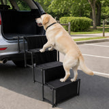 Folding Dog Car Boot Steps Ladder Lightweight Strong Pet Stairs - Close-Up Angle