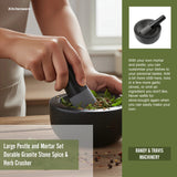Large Pestle and Mortar Set Durable Granite Stone Spice & Herb Crusher - Extra Image