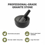 Large Pestle and Mortar Set Durable Granite Stone Spice & Herb Crusher - Extra Image