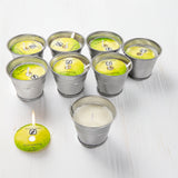 8x Mosquito Insect Bug Repellent Small Bucket Citronella Candles - Front View